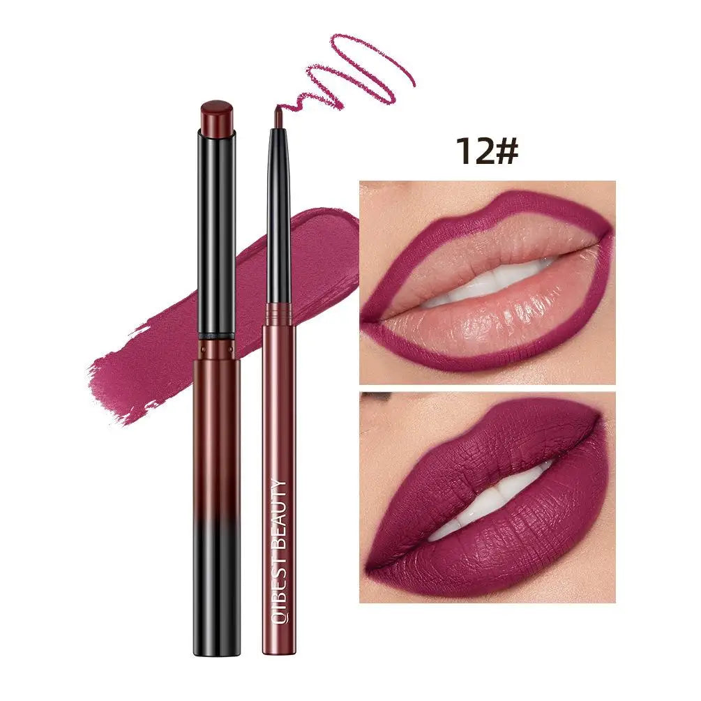 2pcs Lipstick Lipliner Pen Set Matte Velvet Lip Liner Pencil Contour Makeup Sexy Red Lip Stick Long Lasting Cosmetics