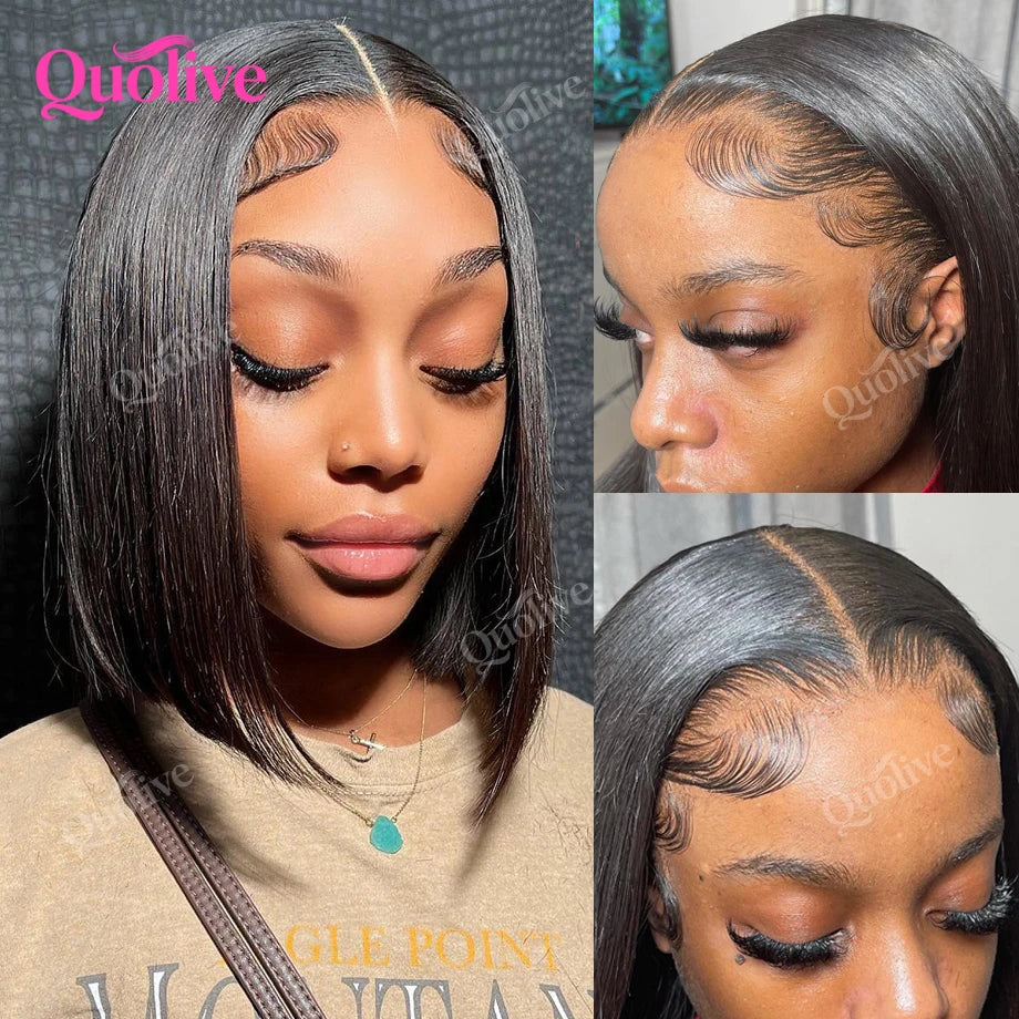 Short Bob Wig Human Hair Wear And Go Glueless Wigs 5x5 Hd Lace Closure Wig 13x6 Hd Lace Straight Human Hair Wigs For Black Women