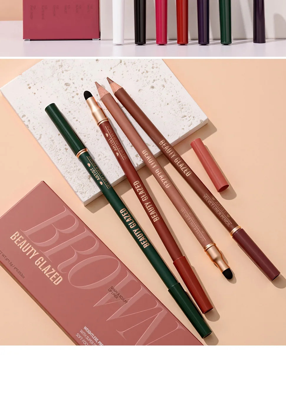 6pcs Matte Dual-Ended Lip Liner Pencils Set Long-Lasting Non-Drying Perfect for Lining Filling Lips Versatile for All Skin Typ