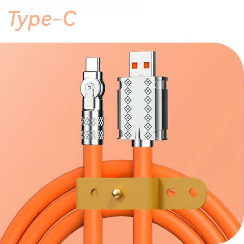 120W 7A fast charge USB C to Type-C cable 180 ° rotation liquid silicone cable for iPhone Xiaomi Redmi honor phone charger
