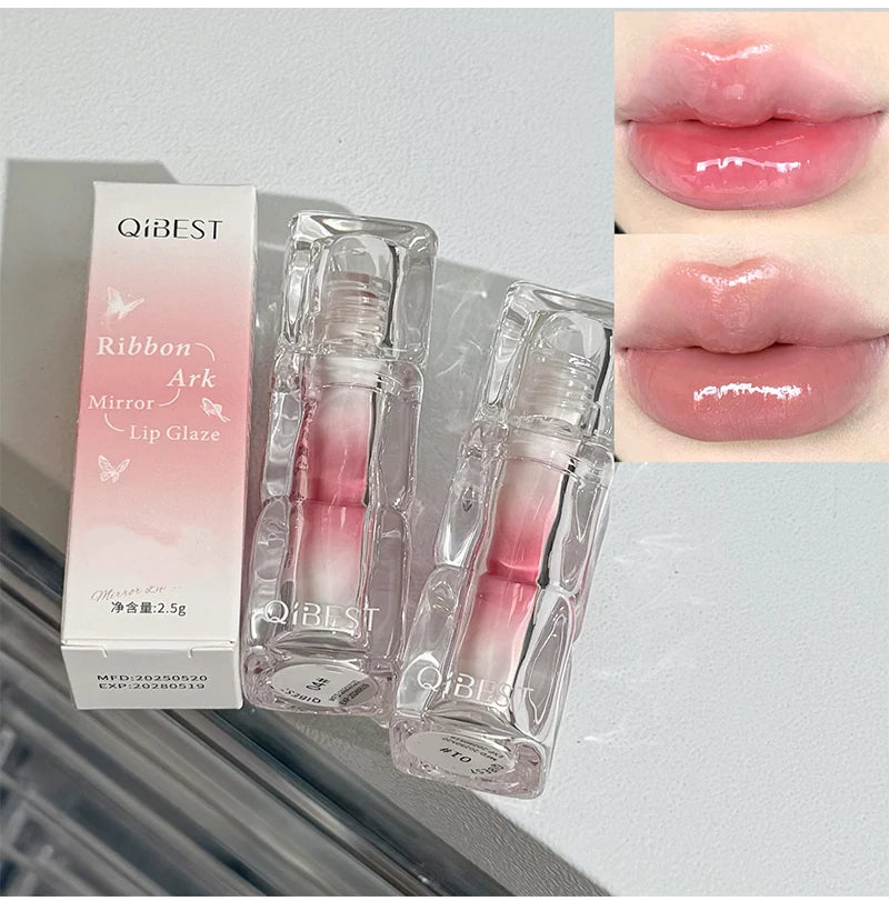 QIBEST Beauty Juice Lip Glaze Gummy Jelly Mirror Water Gloss Lip Glaze Female Affordable Lipstick Lipgloss Tint Korean Cosmetics