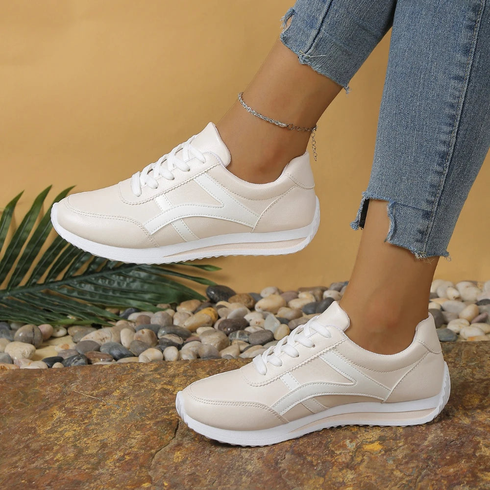 Sneakers Women New Sports Shoes Women's Small White Shoes Fashion Round Toe Lace Up Comfortable Lightweight Running Shoes