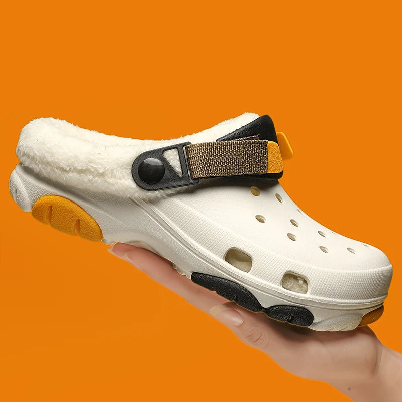 Men Slippers Slippers for Men Waterproof Soft and Comfortable Warm Add Velvet Couple Women Home Shoes Non-Slip Wear-resistant