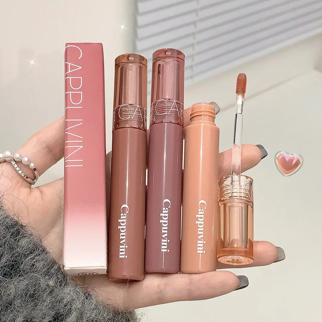 Cappuvini Jelly Mirror Lip Glaze Water Light Moisturizing Lip Gloss Long-lasting Makeup Lipstick Gummy Jelly Mirror Water Glaze