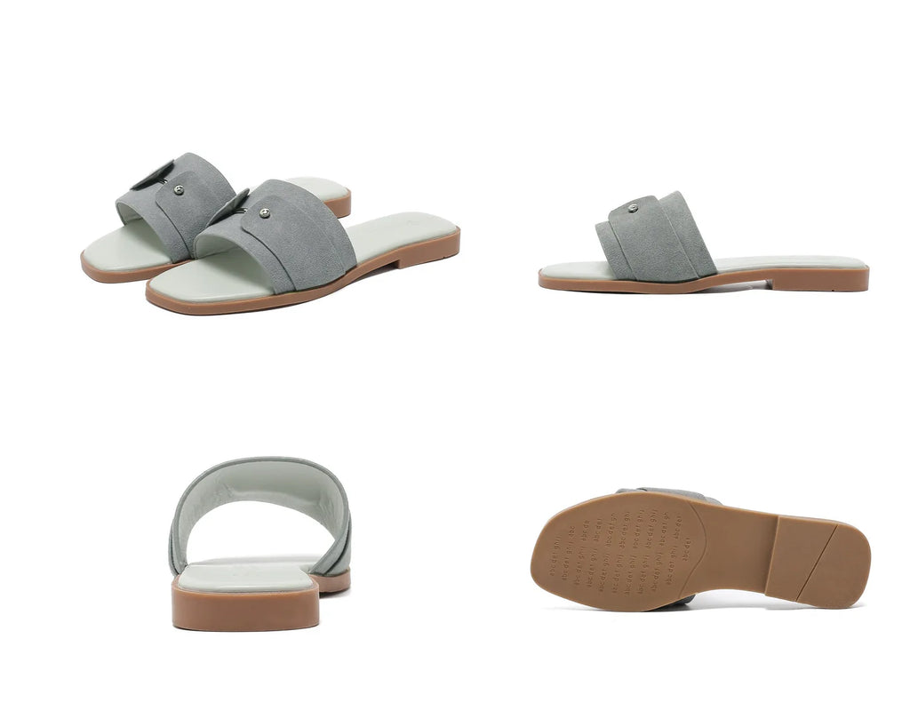 Womens slippers summer elegant versatile casual breathable anti-slip suitable outdoor travel beach activities flat shoes sandals