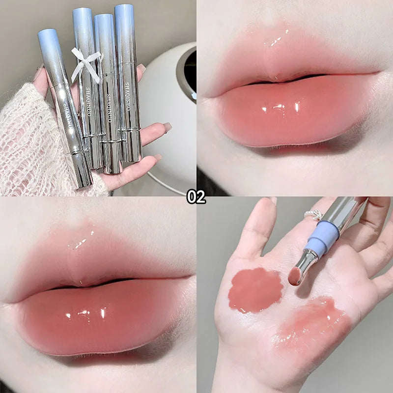 Mirror Watery Essence Lip Gloss Long-Lasting Non-Sticky Plumping Liquid Lipstick Jelly Lip Glaze Makeup Moisturizing Lips Tint