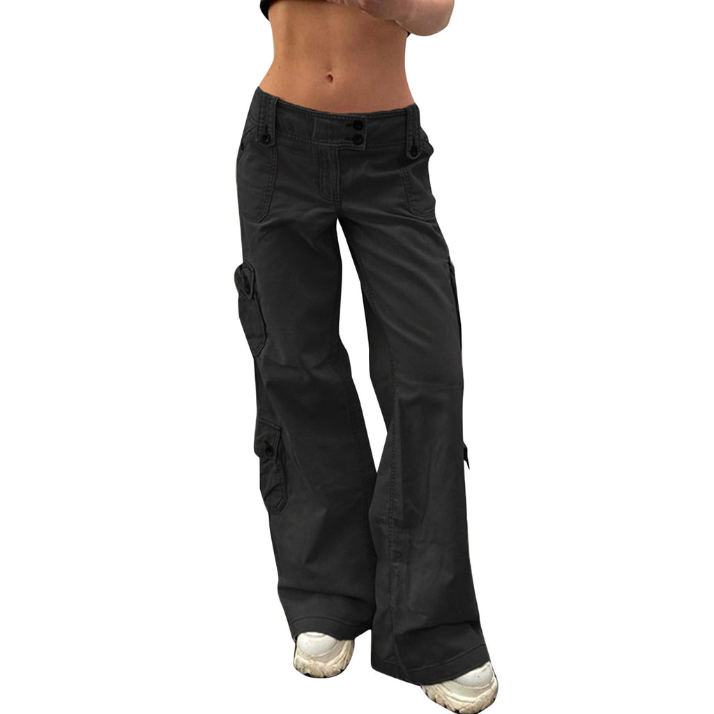 Women'S Jeans Baggy Cargo Pants Streetwear Drawstring Casual Loose Wide Leg Trousers Pantalones Hip Hop Joggers Sweatpants 청바지