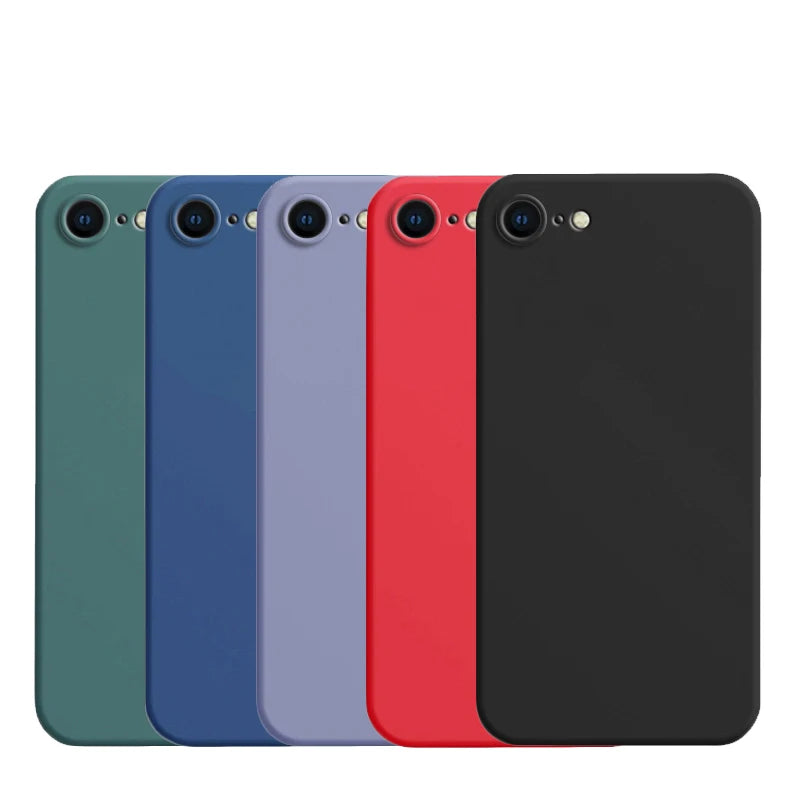 For iPhone 8 Case For iPhone SE 2022 2020 7 8 Cover Case Luxury Shockproof Soft TPU Liquid Silicone Phone Back Case For iPhone 8