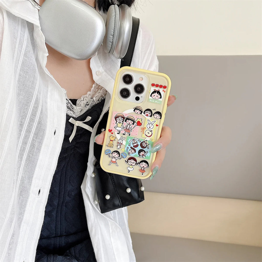Phone Case For iPhone 16 15 14 13 Pro Max New Cute Cartoon Fashion Girls fundas Protective cover iphone 15 case