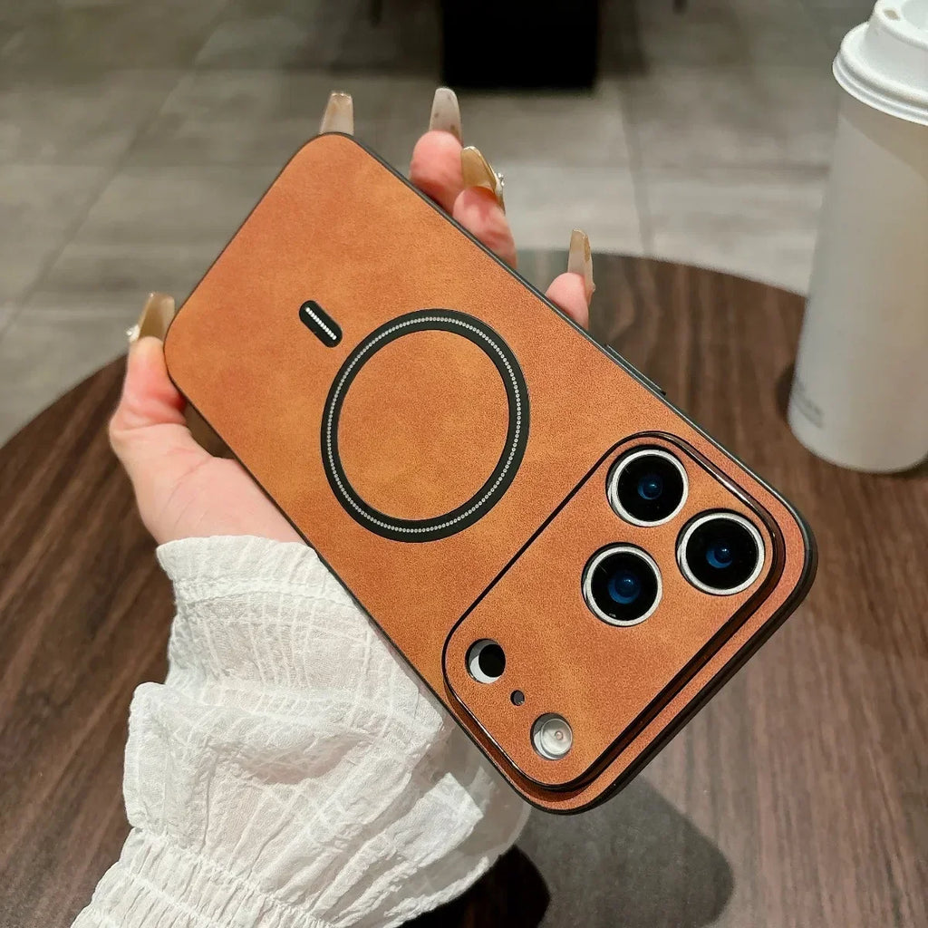 Magnetic Leather Case for iPhone 17 Pro Max 17 Air 17Pro Cover Magnet for Mag-safe Anti-knock All-round Camera Protector Shell