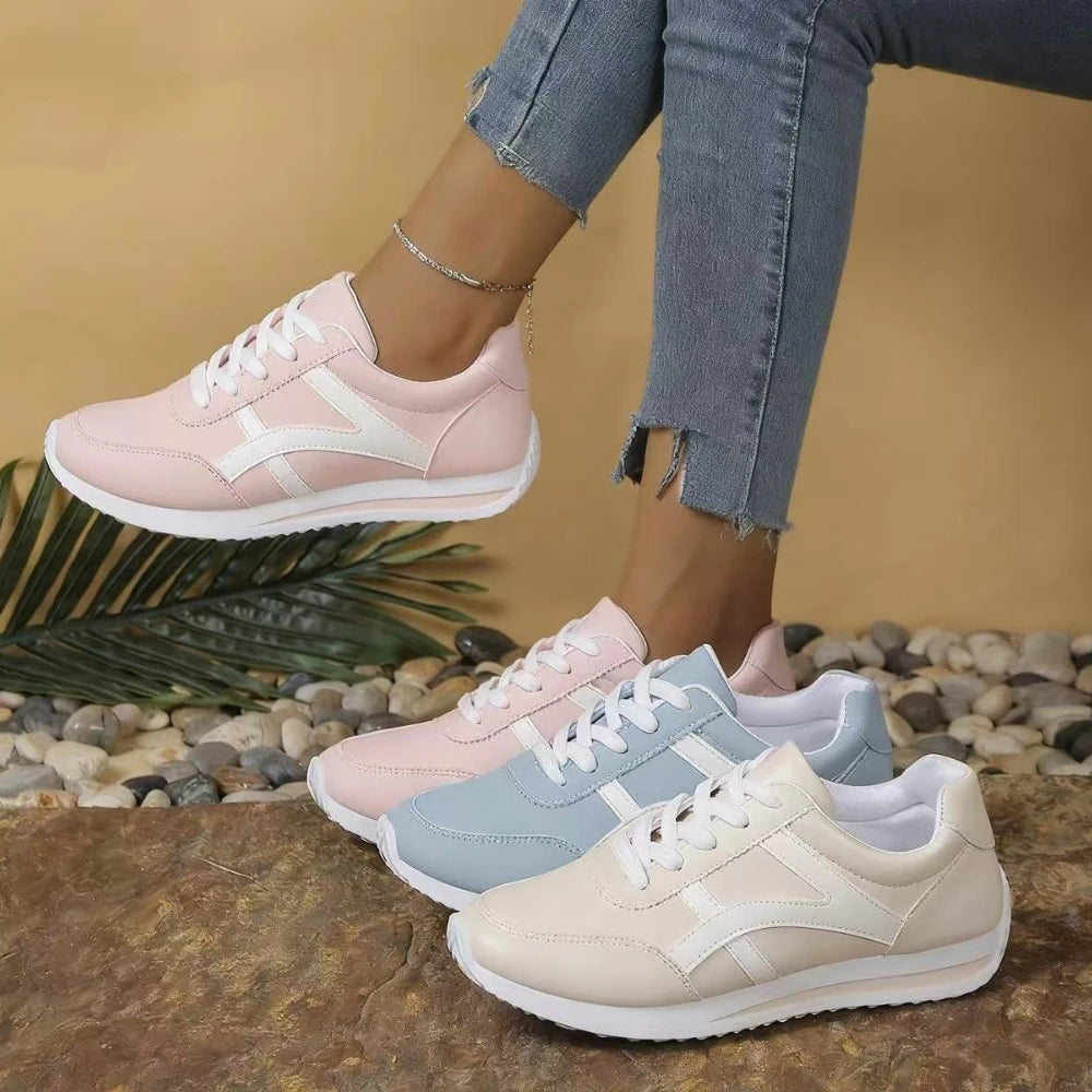 Sneakers Women New Sports Shoes Women's Small White Shoes Fashion Round Toe Lace Up Comfortable Lightweight Running Shoes