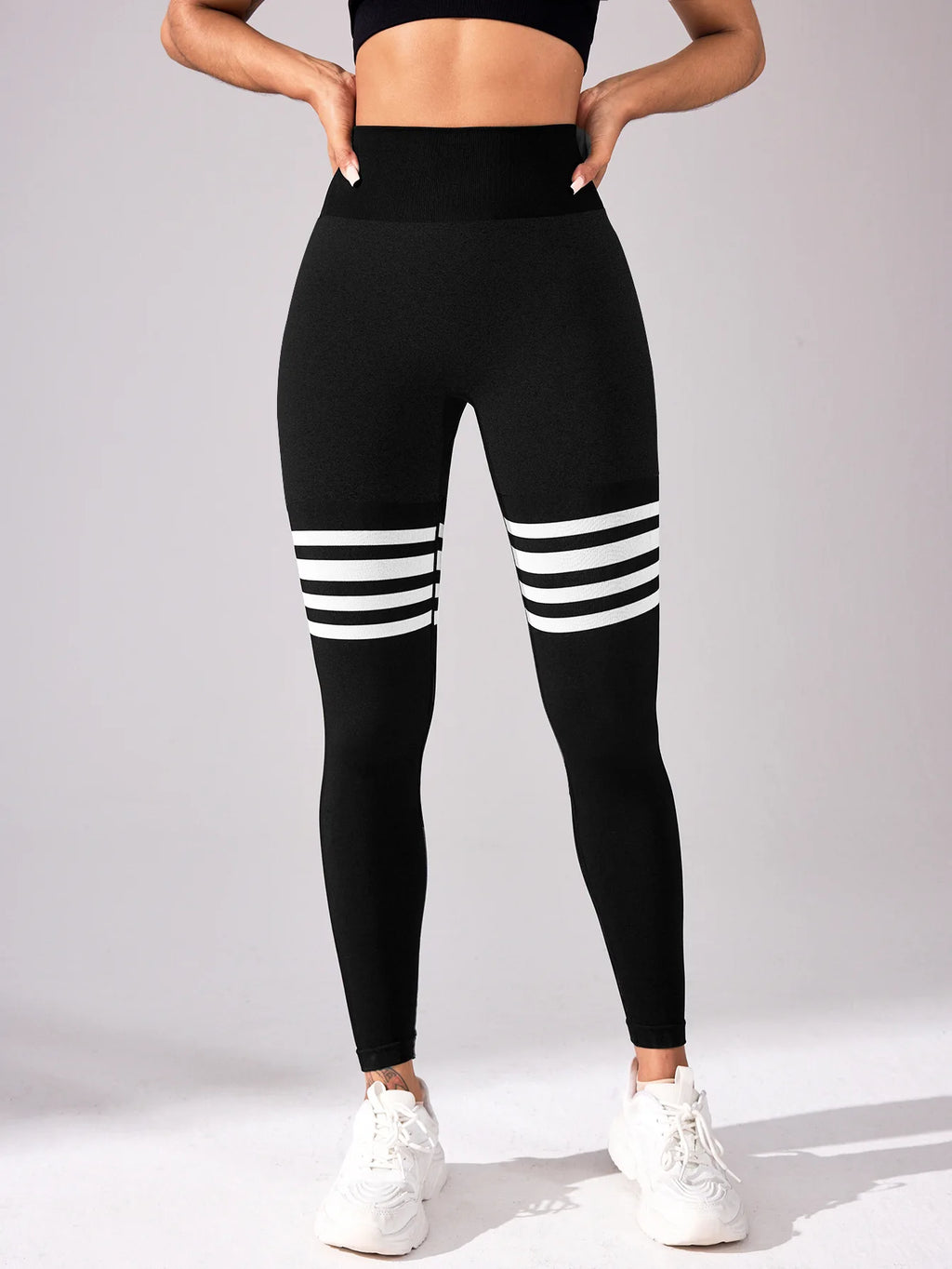 Women V Back Line Leggings Butt Lifting Gym Fitness Athletic Workout Elastic Leggins Outdoor Yoga Pants Sports Training Tights