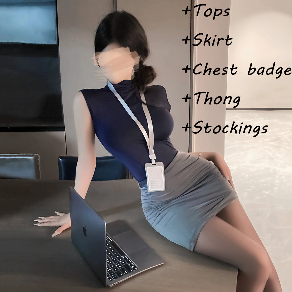 Sexy Office Lady Cosplay Costumes Erotic Lingerie Hip Wrap Skirt Women's Secretary Roleplay Uniform Temptation Mini Dress