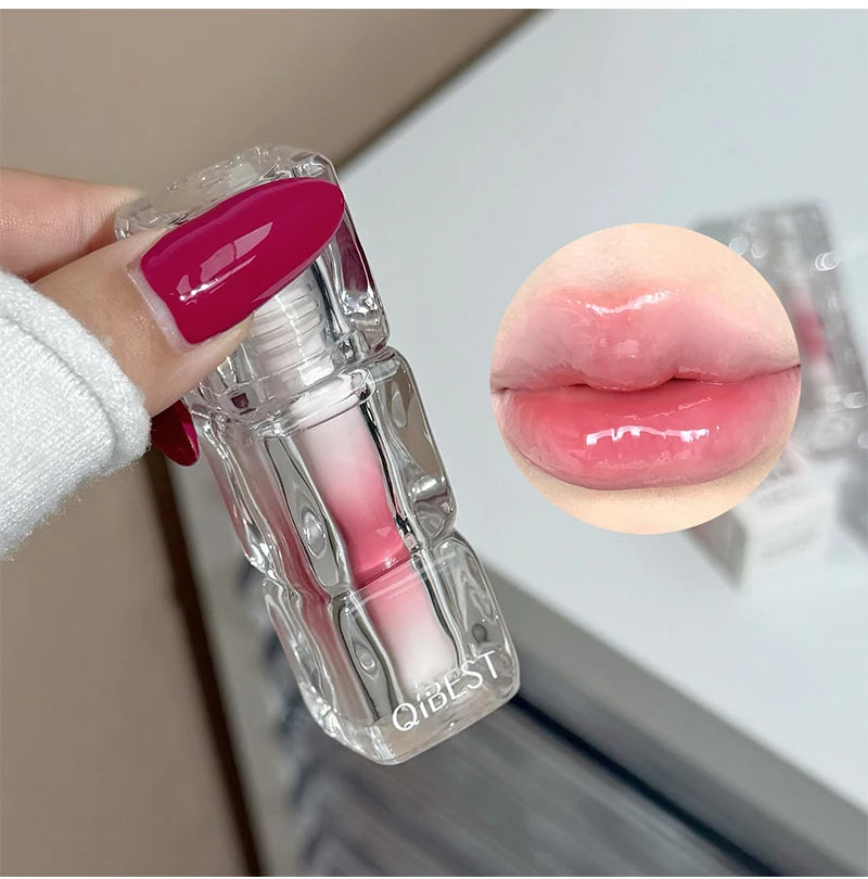 QIBEST Beauty Juice Lip Glaze Gummy Jelly Mirror Water Gloss Lip Glaze Female Affordable Lipstick Lipgloss Tint Korean Cosmetics