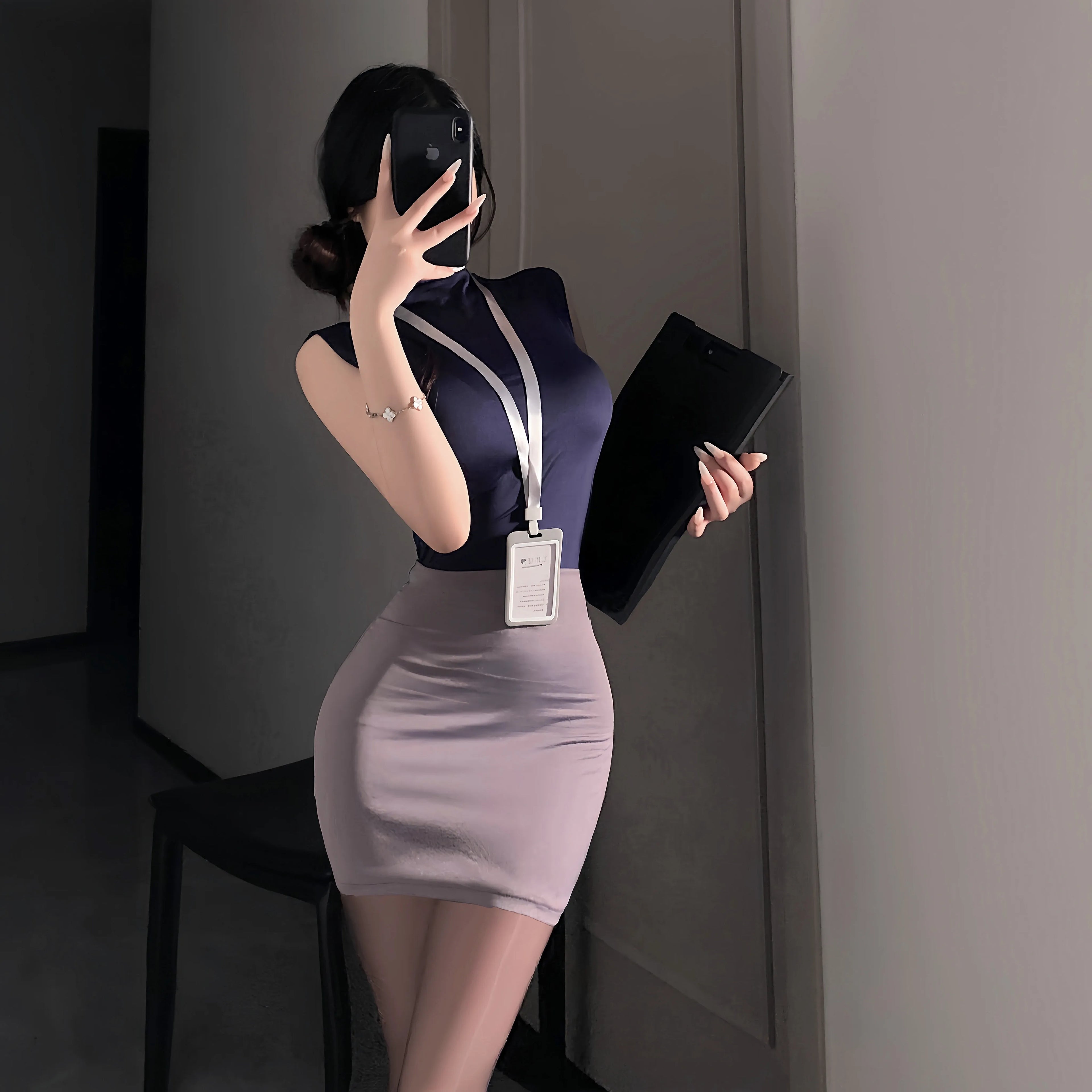 Sexy Office Lady Cosplay Costumes Erotic Lingerie Hip Wrap Skirt Women's Secretary Roleplay Uniform Temptation Mini Dress
