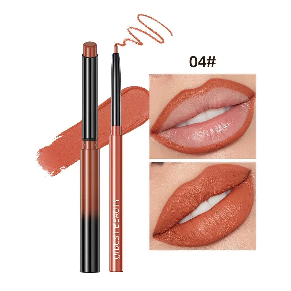 2pcs Lipstick Lipliner Pen Set Matte Velvet Lip Liner Pencil Contour Makeup Sexy Red Lip Stick Long Lasting Cosmetics