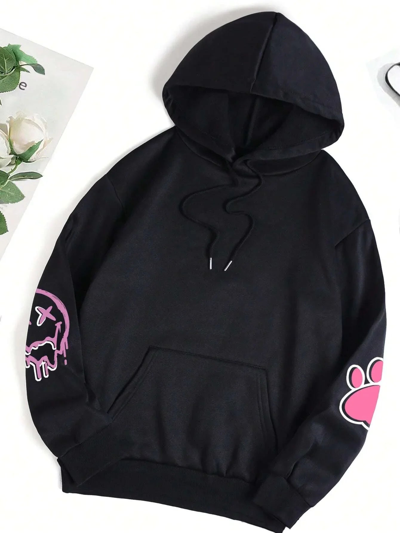 Women Hoodies Hip Hop Street Casual Printed Female Hoodies Oversize Fashion Loose 2025 Sweatshirts Autumn Warm Fleece Clothing