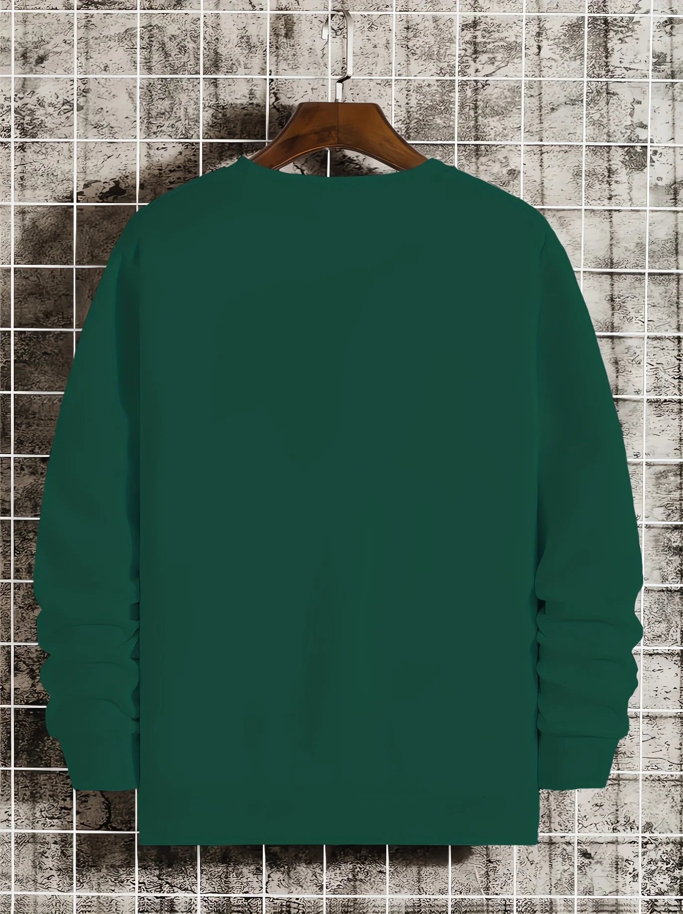 Men's autumn and winter fashionable casual loose New York letter graphic printed long sleeved round neck sweatshirt