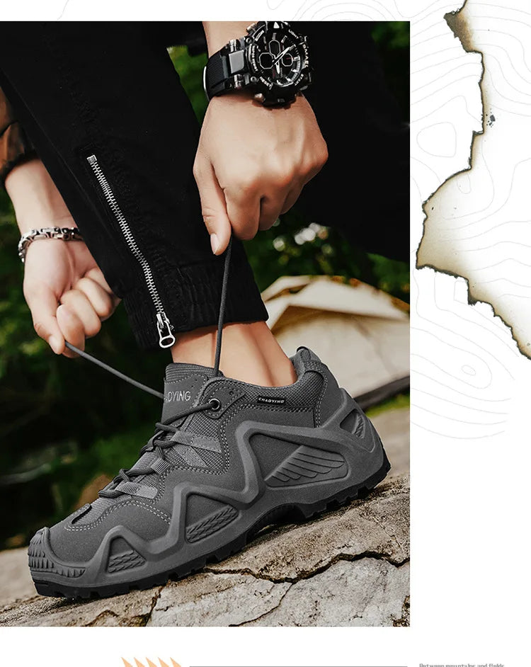 Men Sneakers 2025 Autumn New Outdoor Hiking Shoes Retro Platform Non-slip Casual Sneakers Lace-up Climbing Shoes Sports Shoes