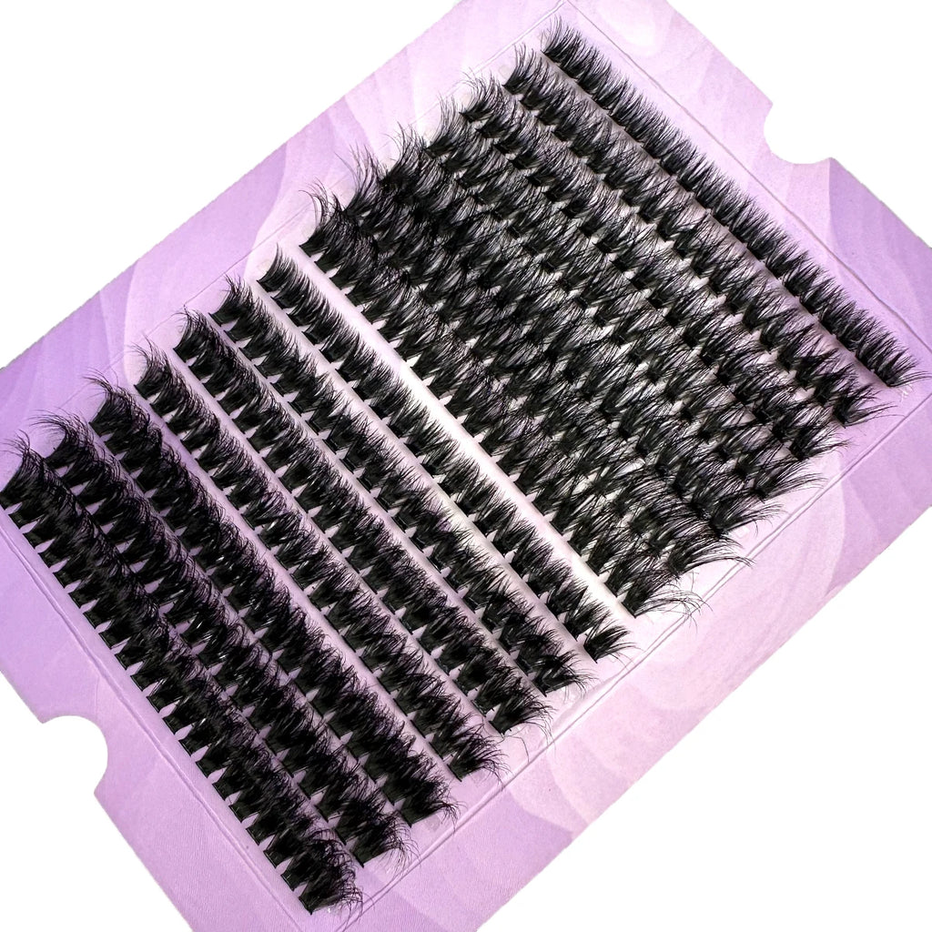 New 14 Rows 5D Fluffy Cluster Lashes 60D+80D/80D+100D Thick Eyelash D/DD Curl 9-16mm Mix Individual Lashes DIY Lash Extensions