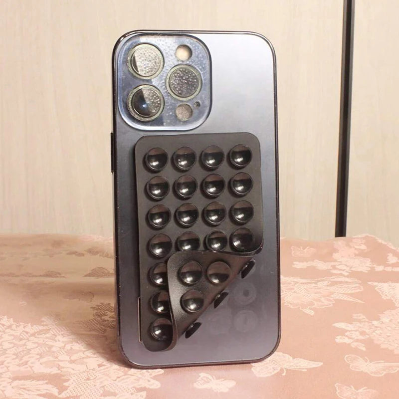 Silicone Suction Cup Phone Case Mount - Double-Sided Hands-Free Strong Holder for iPhone Android for Car Mirror Kitchen Bathroom