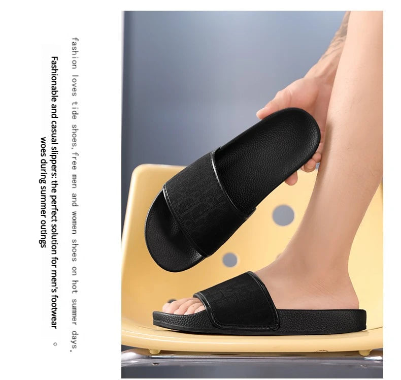 Slipper for Men's Home Slippers Lightweight Summer New Style Flat and Worn Casual Retro Patterned Anti-slip Quick-drying Sandals