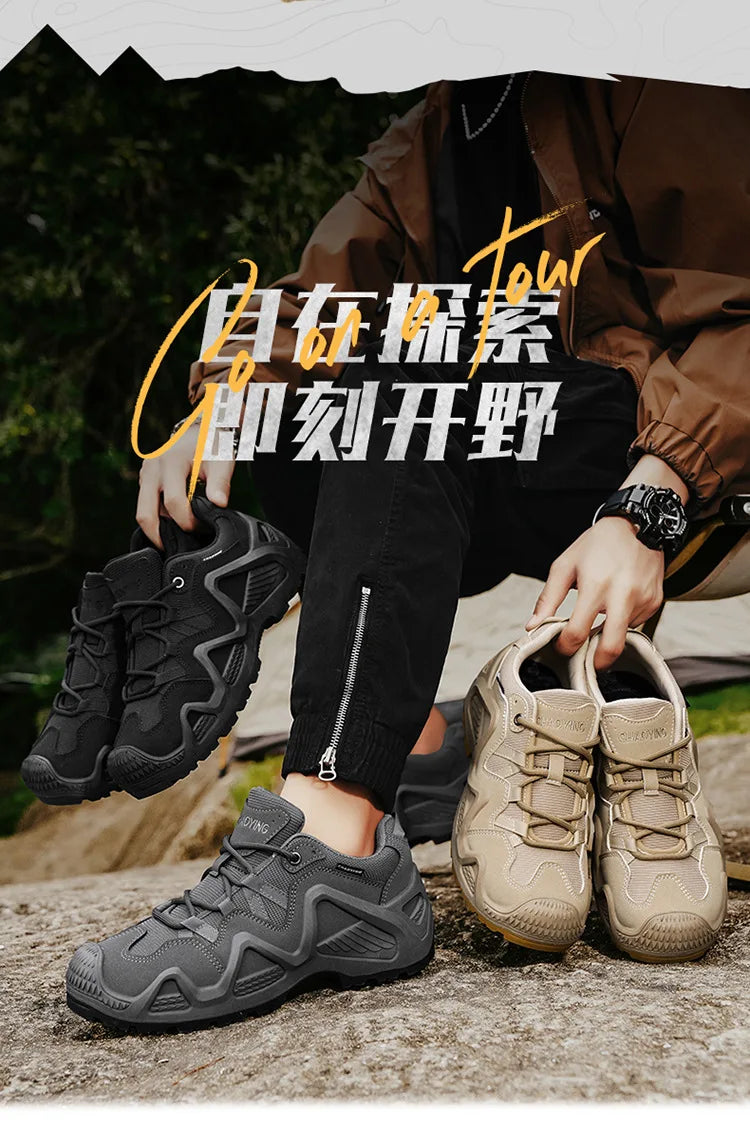 Men Sneakers 2025 Autumn New Outdoor Hiking Shoes Retro Platform Non-slip Casual Sneakers Lace-up Climbing Shoes Sports Shoes