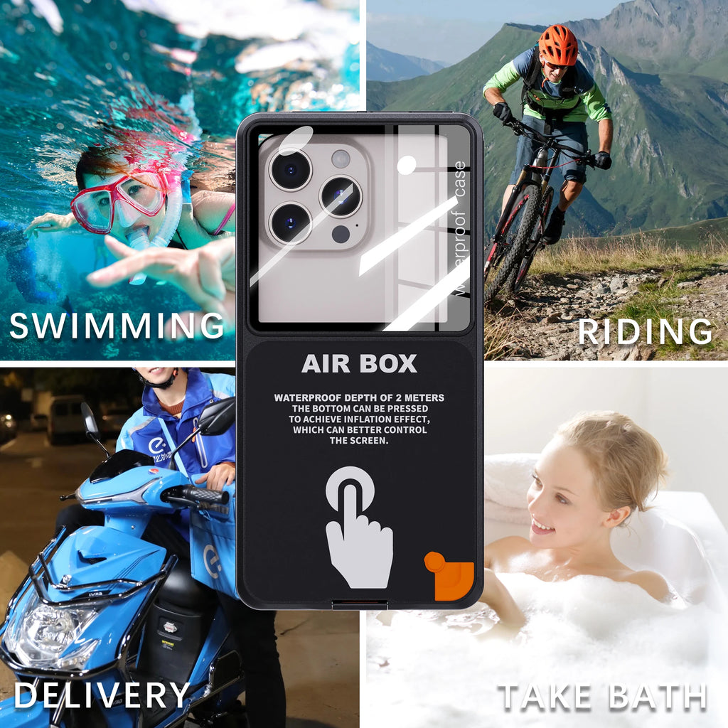 Shellbox Waterproof Phone Case for 6.9' Devices Transparent Universal Touch Screen Underwater Dust And Drop Protection IP68 New