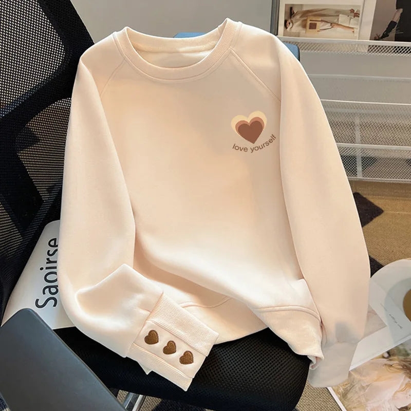 Women's Sweatshirt 2025 New Autumn Winter Loose Casual Pullover Bottoming Shirt Top
