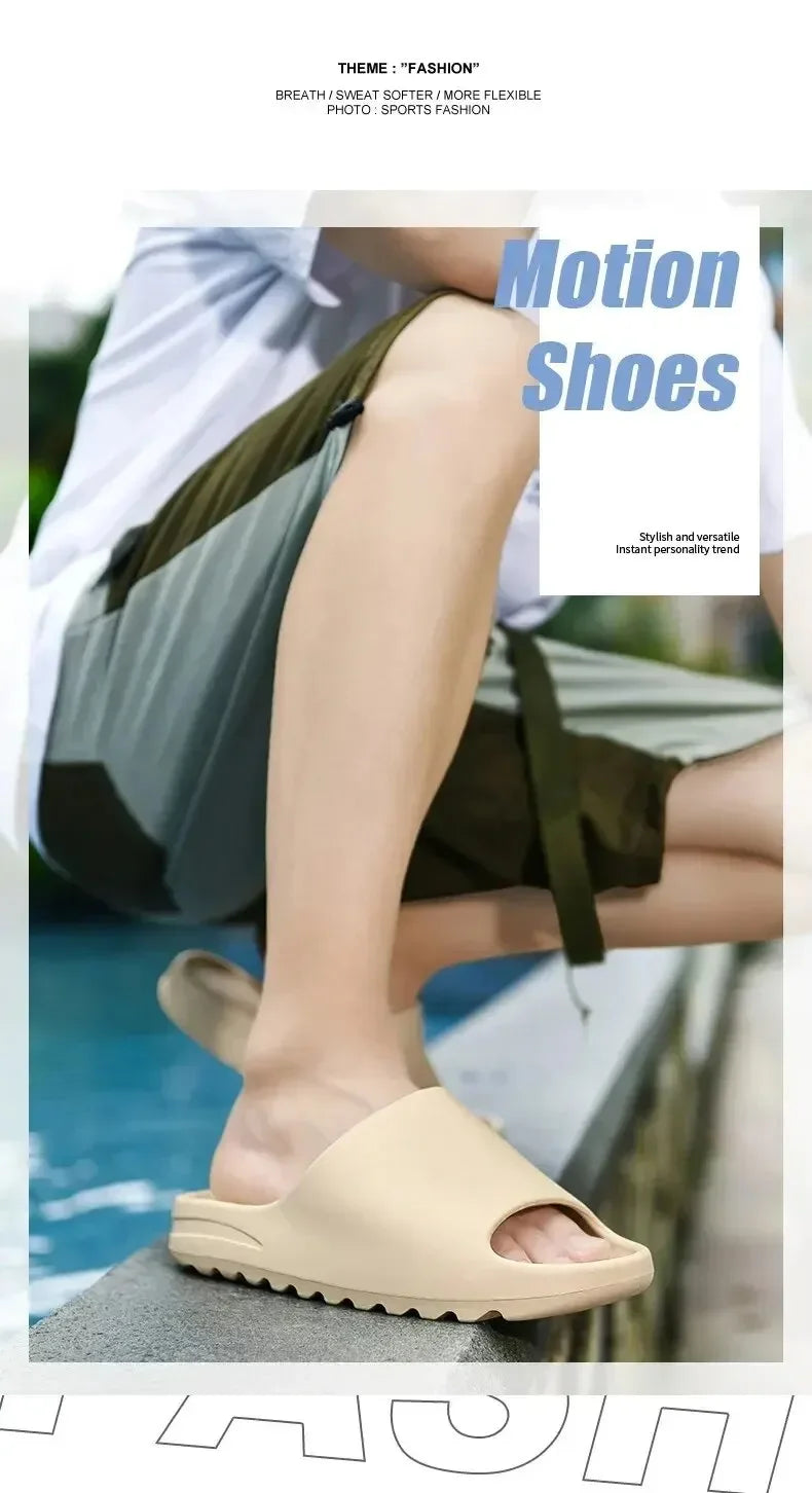 Summer Women Slippers Men Sandals Casual Beach Shoes Soft Bottom Slides Thick Platform EVA Anti-Slip Home Slippers Chaussure