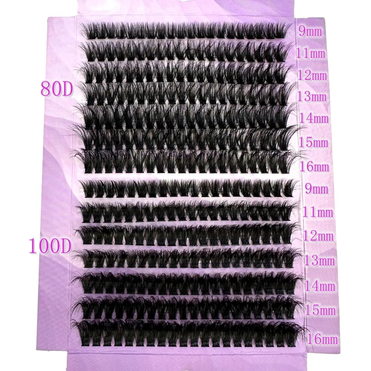 New 14 Rows 5D Fluffy Cluster Lashes 60D+80D/80D+100D Thick Eyelash D/DD Curl 9-16mm Mix Individual Lashes DIY Lash Extensions