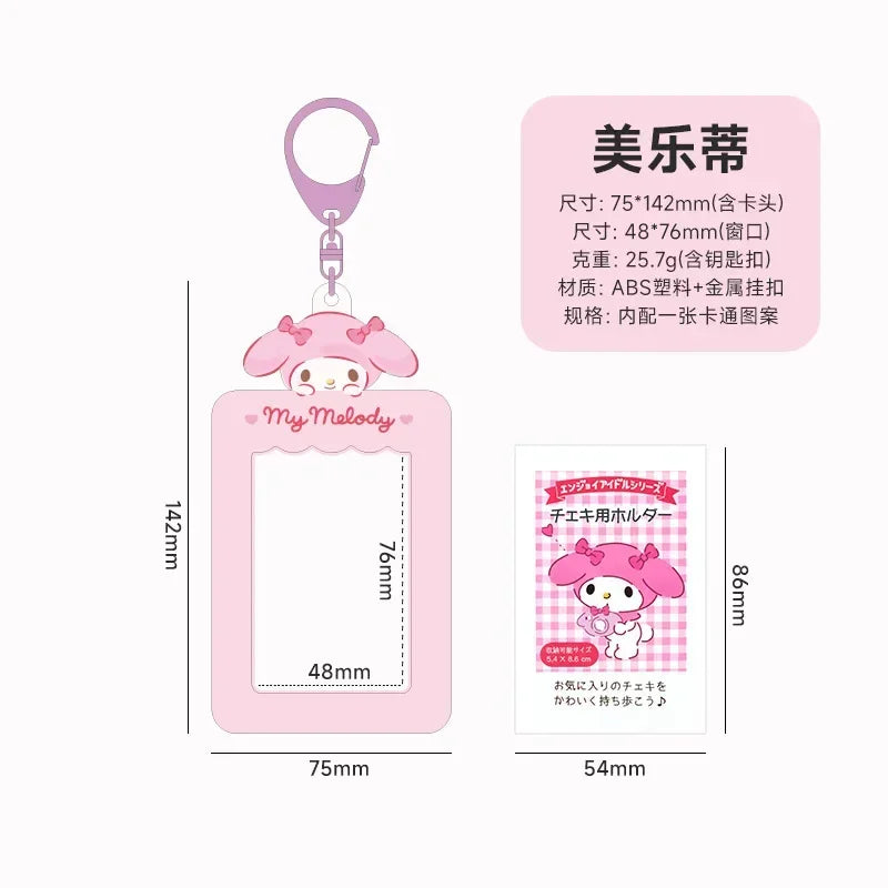 Sanrios ID Card Holder Lanyard Porta Credencial Pochacco Kuromi credit Card Case Cover with Neck Strap for Work Kawaii Accessory