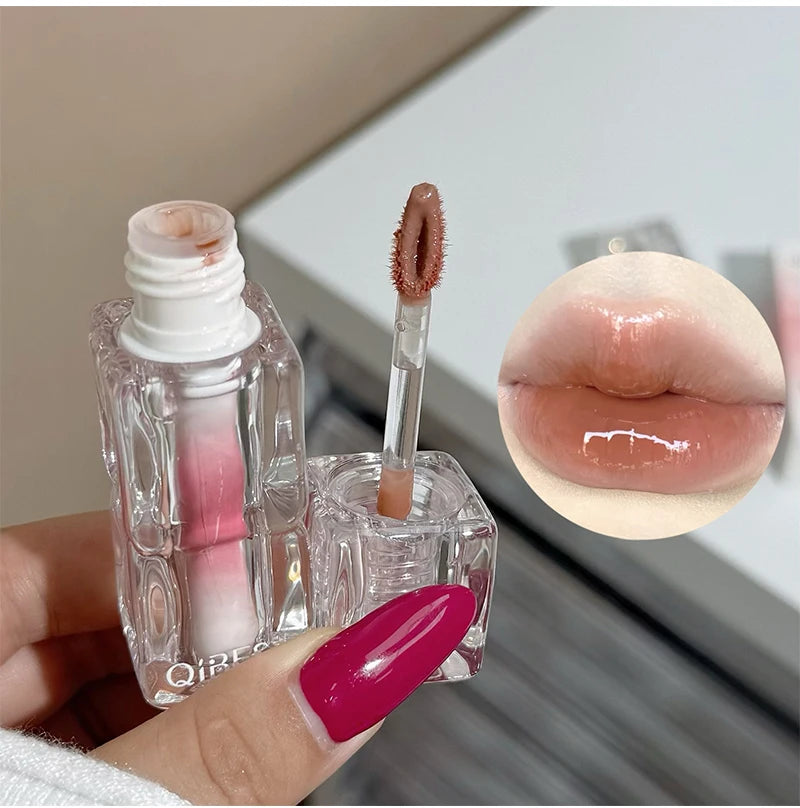 QIBEST Beauty Juice Lip Glaze Gummy Jelly Mirror Water Gloss Lip Glaze Female Affordable Lipstick Lipgloss Tint Korean Cosmetics