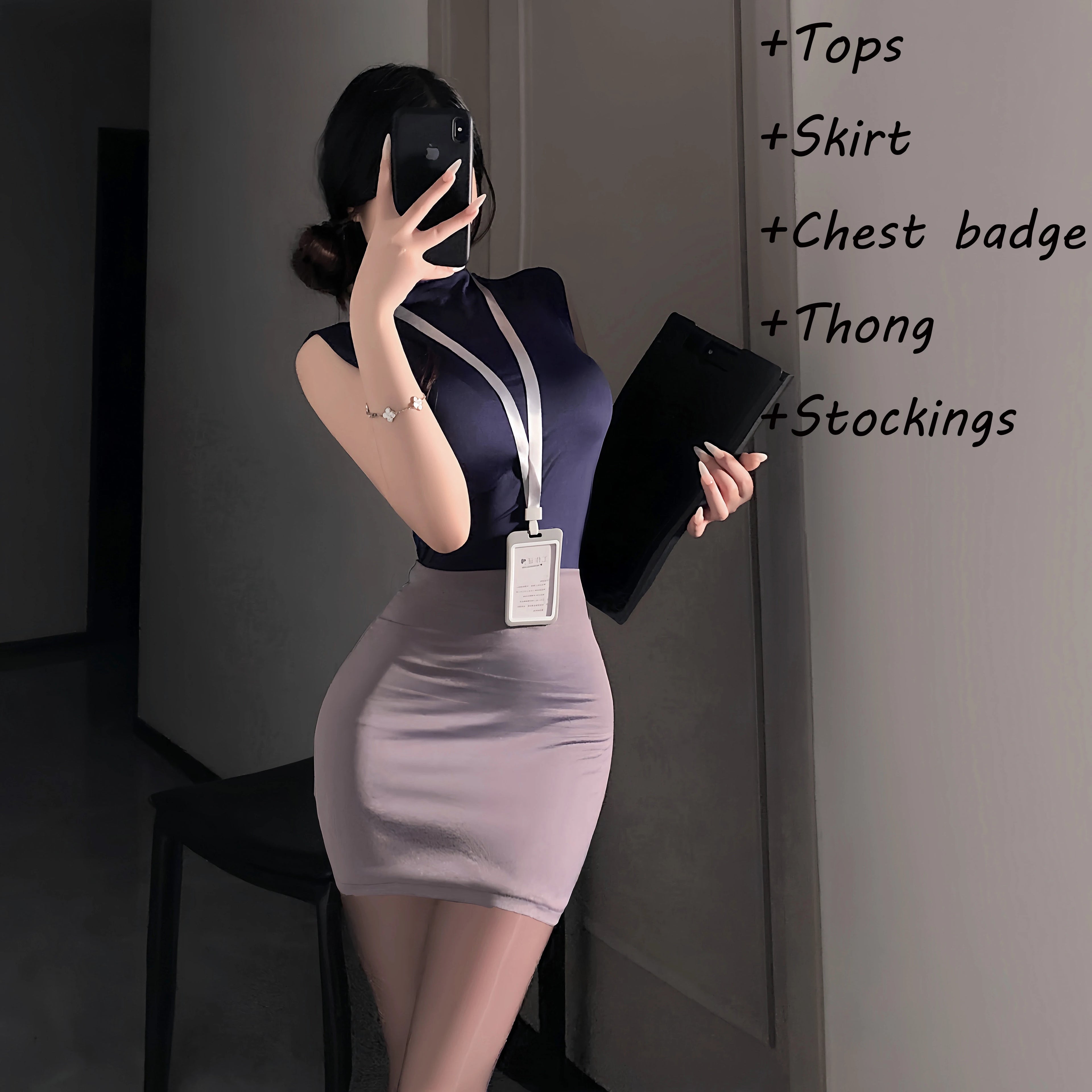 Sexy Office Lady Cosplay Costumes Erotic Lingerie Hip Wrap Skirt Women's Secretary Roleplay Uniform Temptation Mini Dress