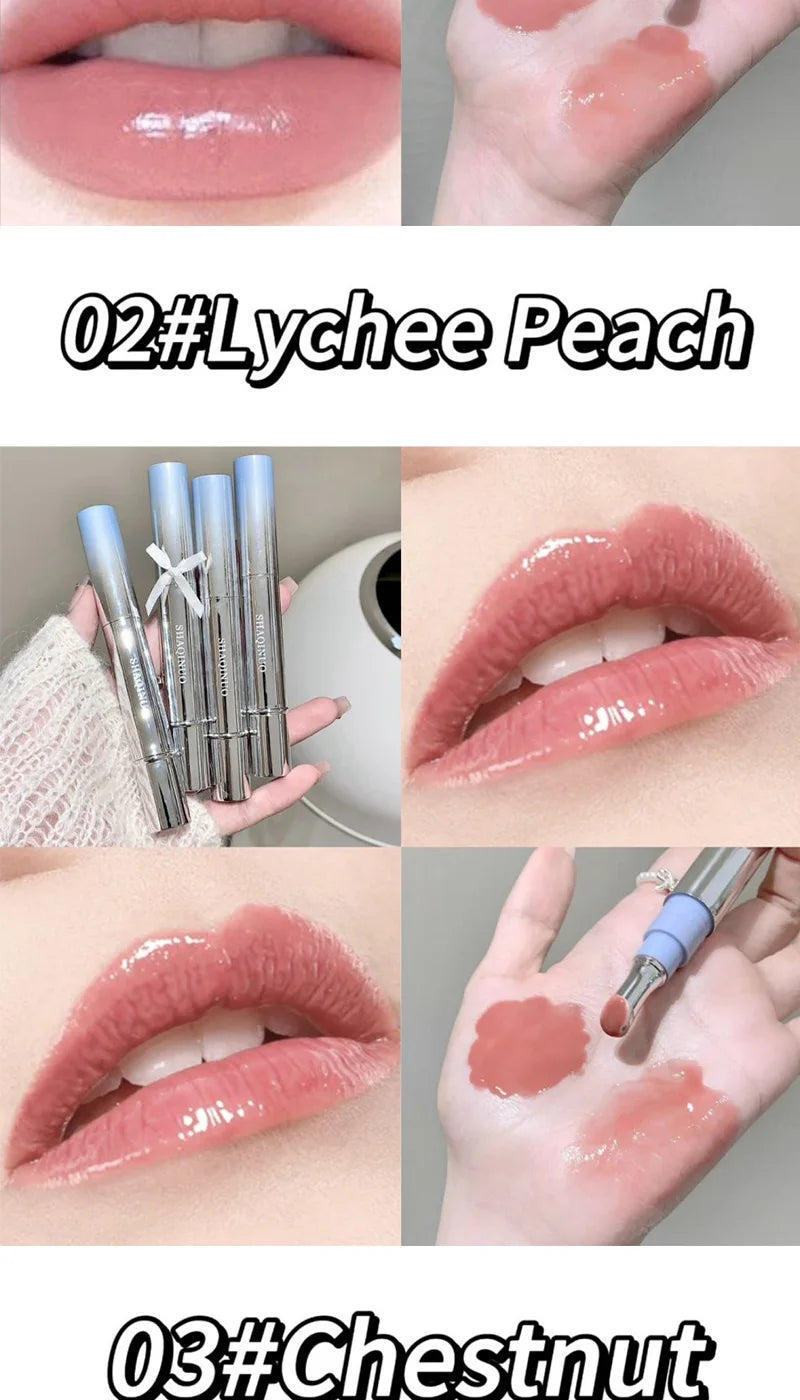 Mirror Watery Essence Lip Gloss Long-Lasting Non-Sticky Plumping Liquid Lipstick Jelly Lip Glaze Makeup Moisturizing Lips Tint