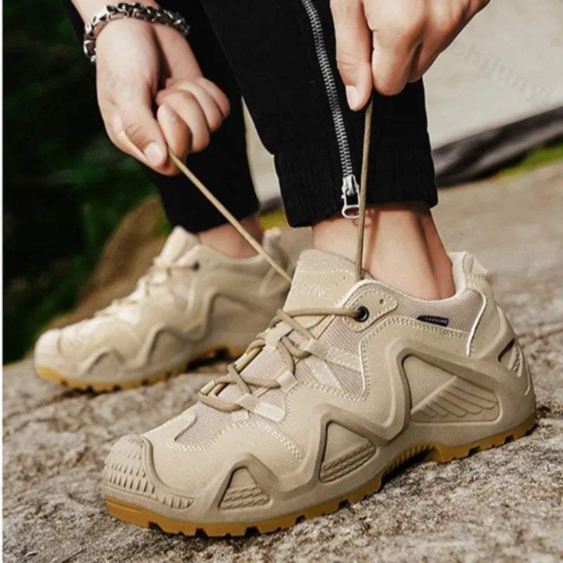 Men Sneakers 2025 Autumn New Outdoor Hiking Shoes Retro Platform Non-slip Casual Sneakers Lace-up Climbing Shoes Sports Shoes