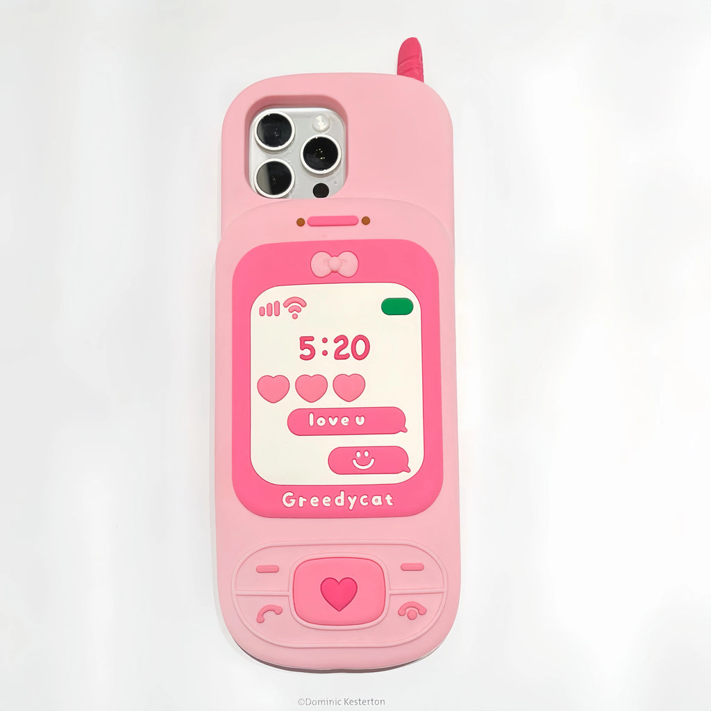 Couple's Fun Accessories Fashionable Pink Push-pull Telephone Design Phone Case For iPhone 13 14 15 16 Pro Max Anti Drop Case