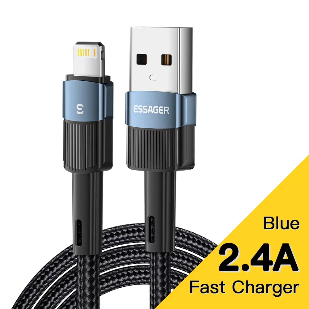 Essager USB Cable For Iphone14 13 12 11 Pro Max Xs Xr X SE 8 7 6 Plus Fast Charging Mobile Phone Data Line For Ipad Charger Wire
