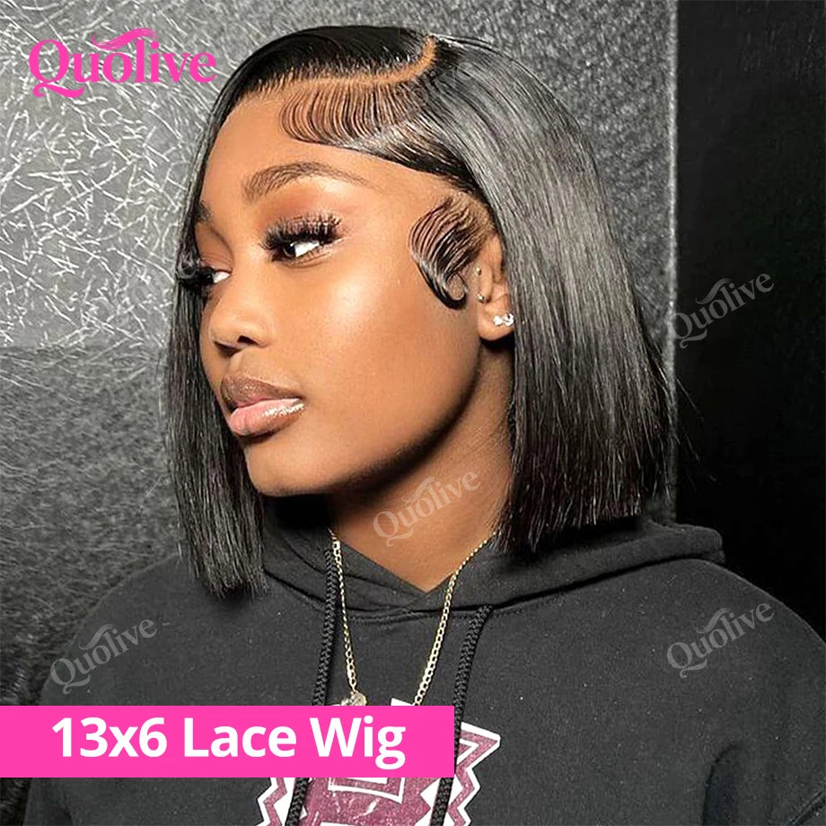 Short Bob Wig Human Hair Wear And Go Glueless Wigs 5x5 Hd Lace Closure Wig 13x6 Hd Lace Straight Human Hair Wigs For Black Women