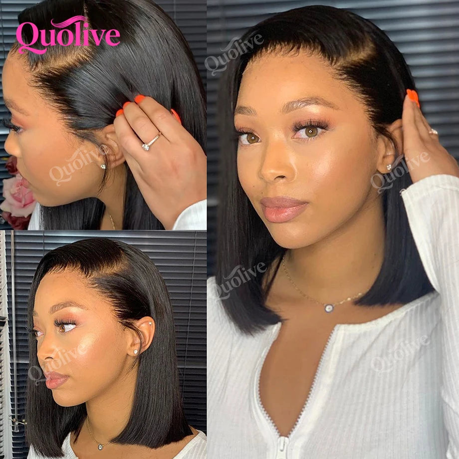 Short Bob Wig Human Hair Wear And Go Glueless Wigs 5x5 Hd Lace Closure Wig 13x6 Hd Lace Straight Human Hair Wigs For Black Women