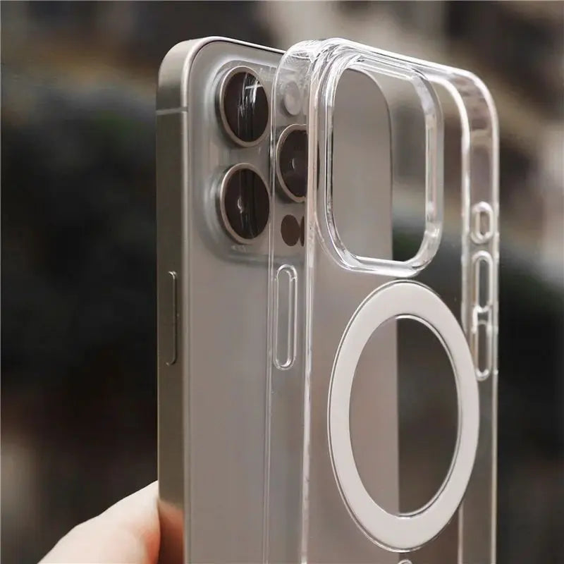 Original Animation Magnetic MagSafe Phone Case for iPhone 17 16pro max 14 15 Pro 13 16 Wireless Charge Transparent Hard PC Cover
