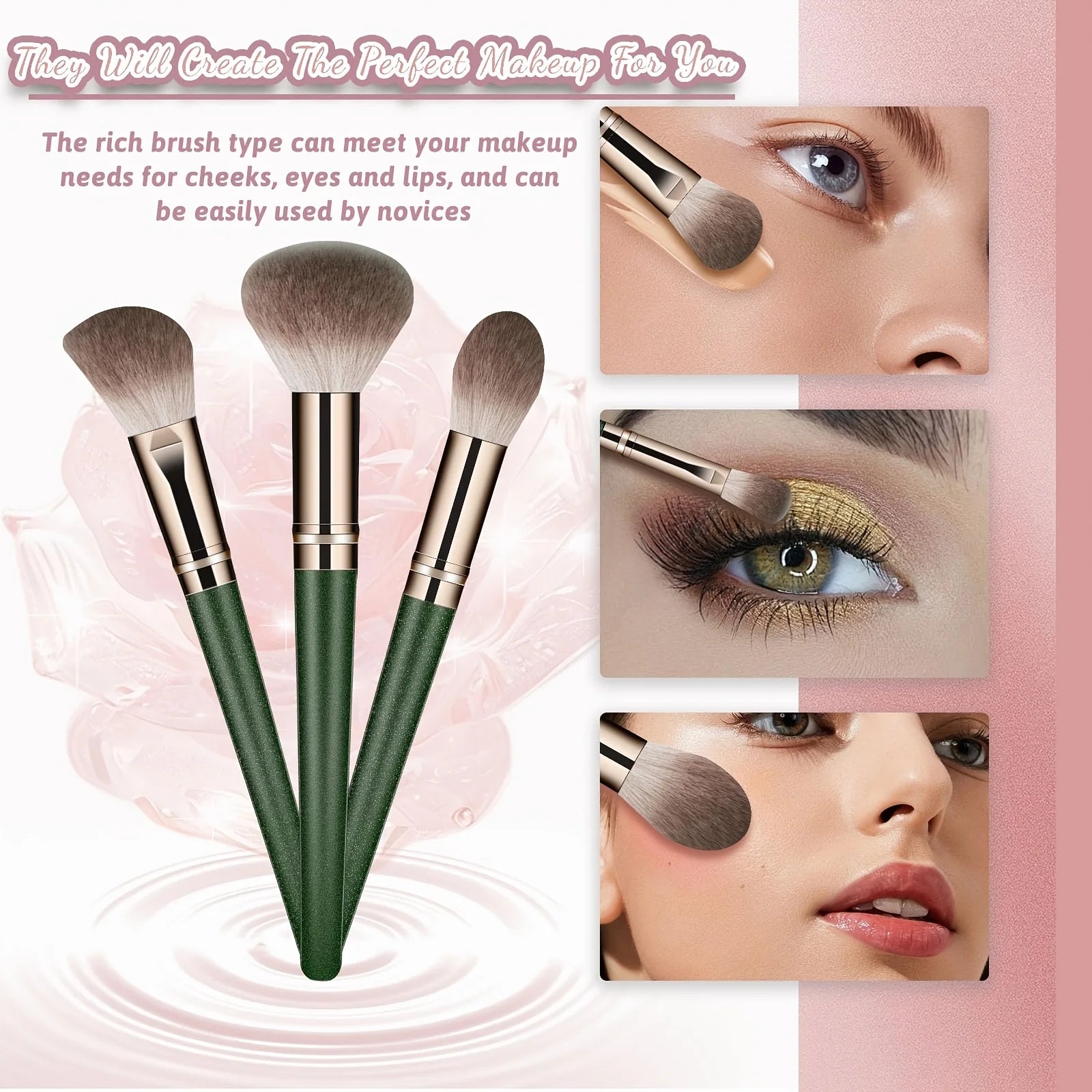 14pcs Soft Makeup Brush Set, Foundation Brush Loose Powder Eyeshadow Brushes, Complete Makeup Tool Set for Beginners And Profess