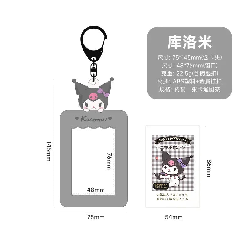 Sanrios ID Card Holder Lanyard Porta Credencial Pochacco Kuromi credit Card Case Cover with Neck Strap for Work Kawaii Accessory