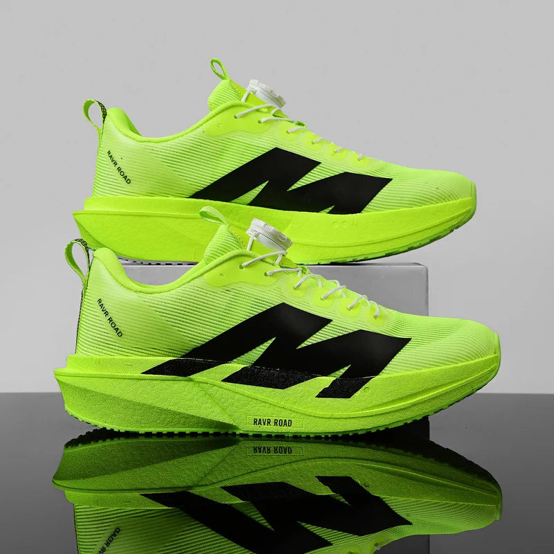 Men's Running Shoes Rotating Buckle Jogging Foam Carbon Plate Cushioning Women's Training Shoes Sneakers