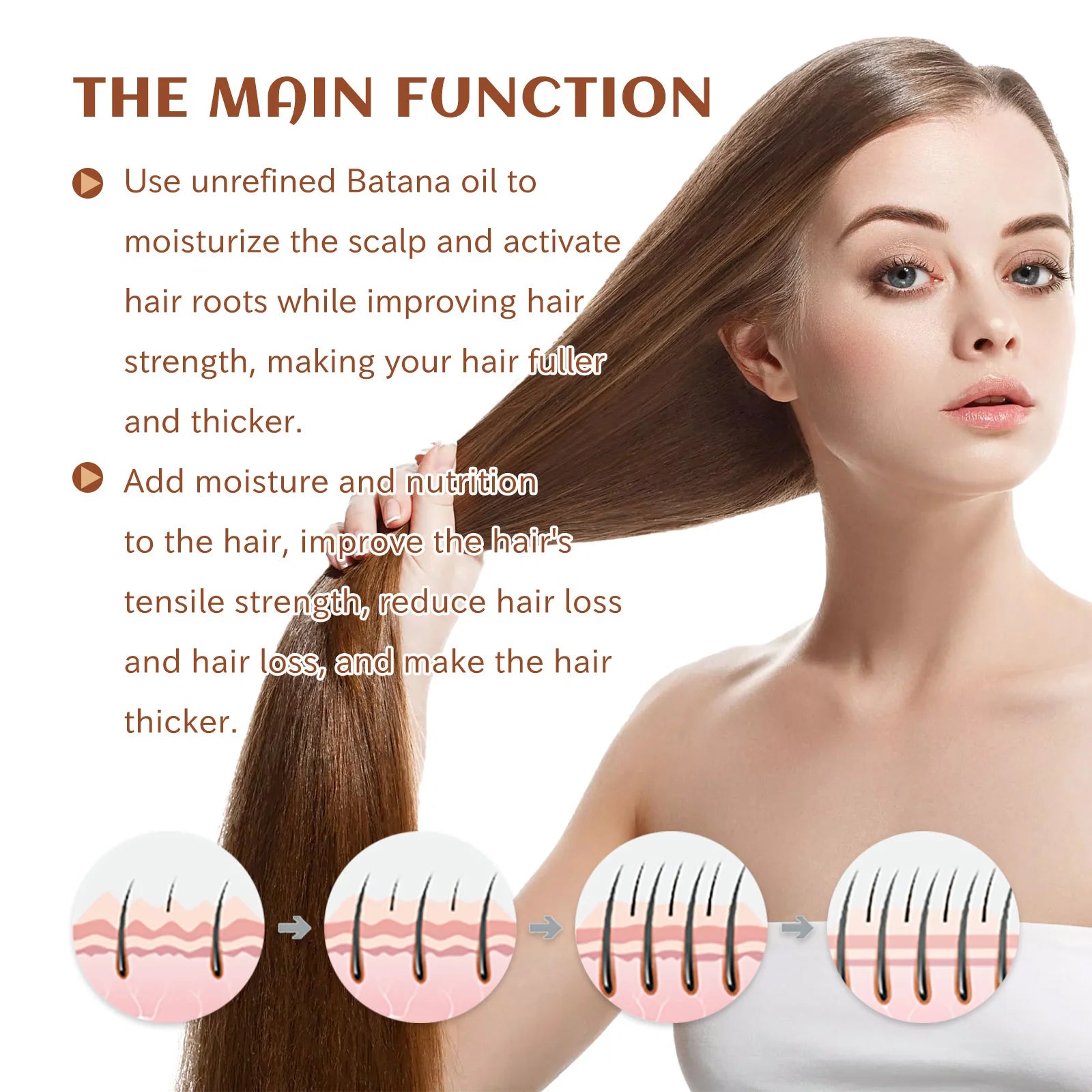 Batana Hair Growth Oil Conditioner Anti Hair Loss Products Fast Growing Hair Mask Nourishing Repair Roots Hair Care for women