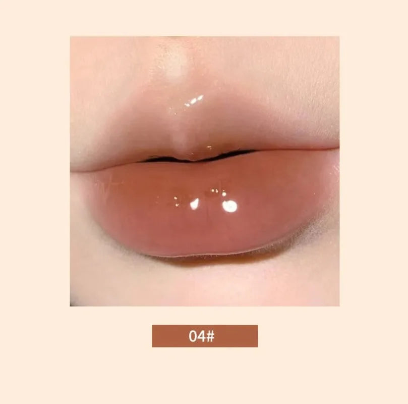 Mirror Glass Solid Lip Glaze moisturizing Heart Shape Water Light Lipstick Pen Jelly Lip Gloss Korean Tint Makeup Girl Cosmetics