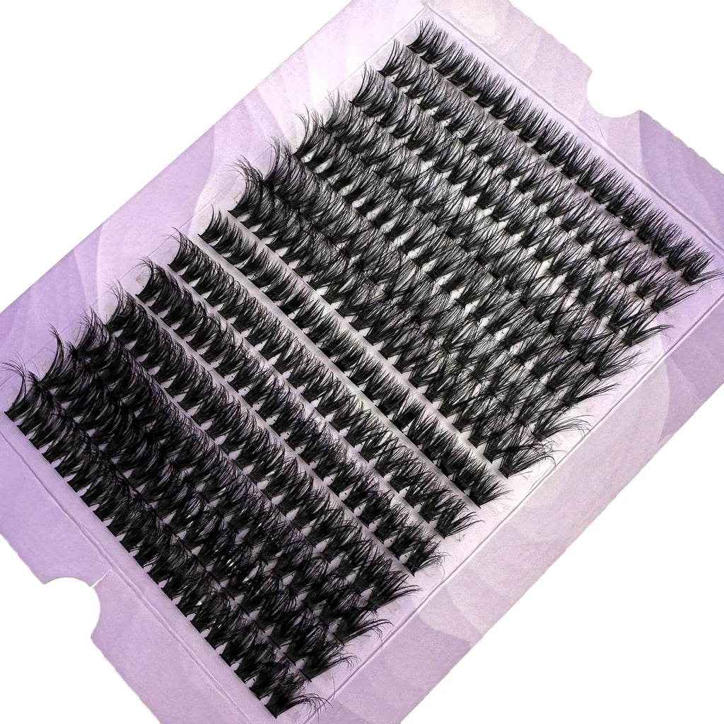 New 14 Rows 5D Fluffy Cluster Lashes 60D+80D/80D+100D Thick Eyelash D/DD Curl 9-16mm Mix Individual Lashes DIY Lash Extensions
