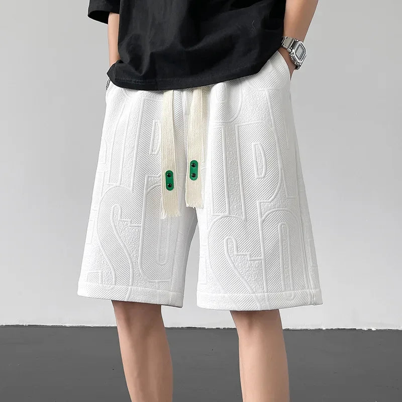 Shorts for Men Summer Running Casual Jogging Sport Short Pants Letter print Solid Color Drawstring Loose Dry Gym beach short man