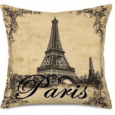 Home Decor Eiffel Pisa London Rome Travel Pillows Pattern Cushion Cover Suitable for Sofa Bedroom Car Pillow Cover