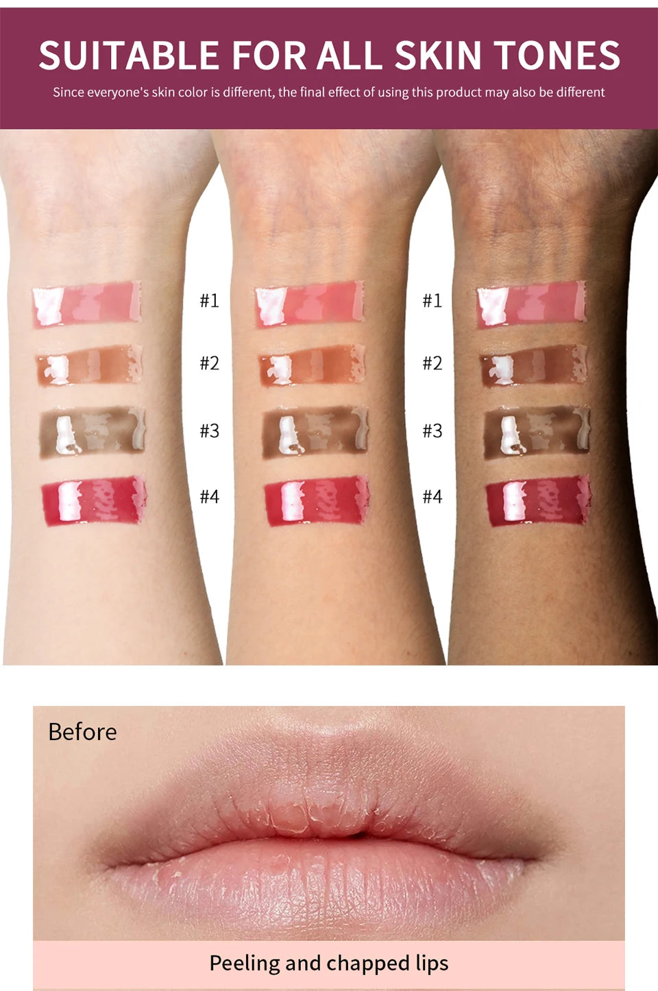 10ml Mirror Lip Glaze Moisturizes Jelly Lip Enrichment Oil Lasting Water Light Glass Lip Oil Remove Line Lip Protection Serum
